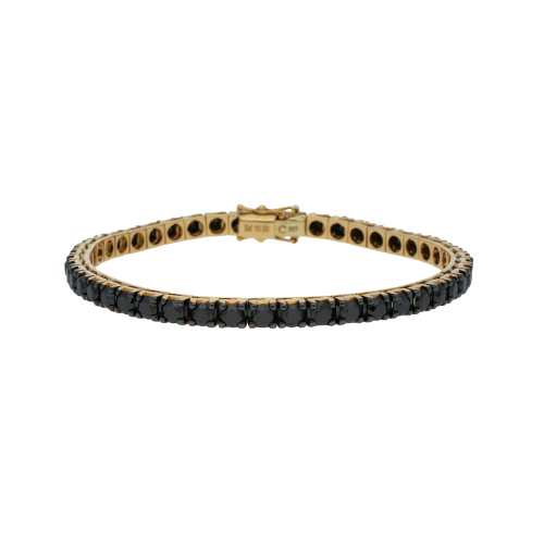 Accedi alla scheda di Bartorelli Italian Jewels Braccialte tennis in oro rosa 18 carati e diamanti neri taglio brillante - 7756901