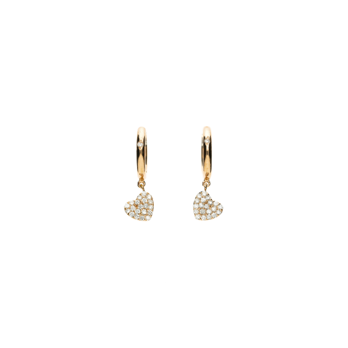 Accedi alla scheda di Bartorelli Italian Jewels ORECCHINI IN ORO ROSA A CERCHIO CON CUORE PENDENTE IN PAV&Eacute; DI DIAMANTI - ORP335/9