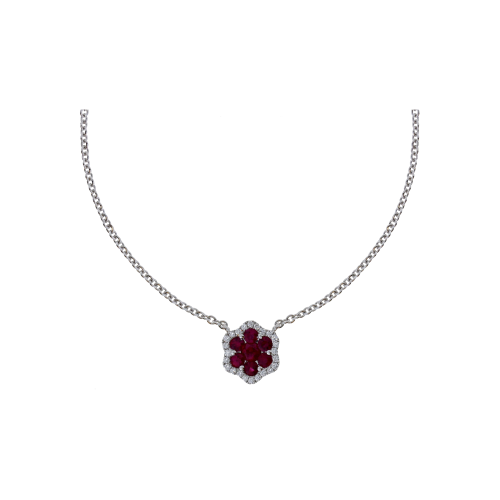 Accedi alla scheda di Bartorelli Italian Jewels COLLANA GIROCOLLO FIORE IN ORO BIANCO CON DIAMANTI E RUBINI - 1GA0270142/6