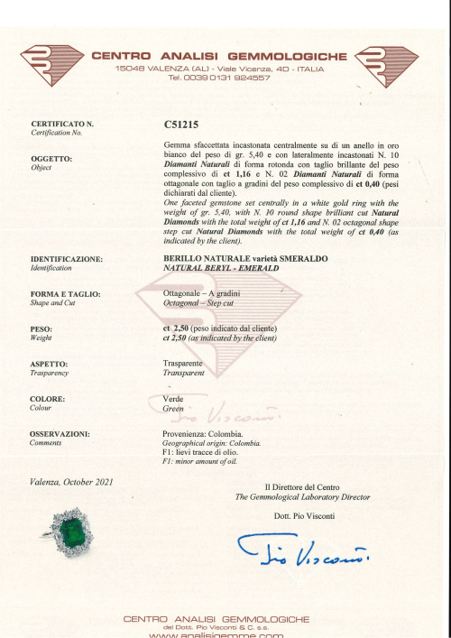 Accedi alla scheda di Bartorelli Italian Jewels ANELLO IN ORO BIANCO CON SMERALDO OTTAGONALE CENTRALE E DIAMANTI BIANCHI - 326-AN52