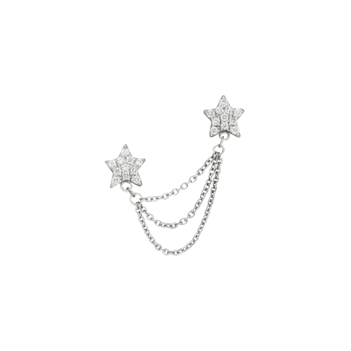 Accedi alla scheda di Bartorelli Italian Jewels ORECCHINO SINGOLO IN ORO BIANCO A DOPPIO FORO CON DIAMANTI BIANCHI - ORP335/34-C2B