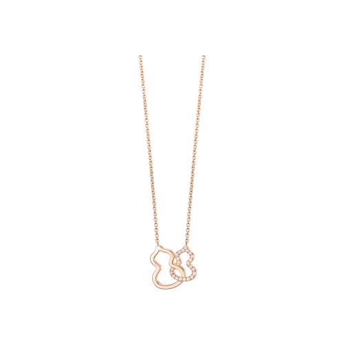 Accedi alla scheda di Qeelin COLLANA PETITE DOUBLE WULU IN ORO ROSA CON DIAMANTI - WU-NL0004A-RGD - W2NPT4ARGDI
