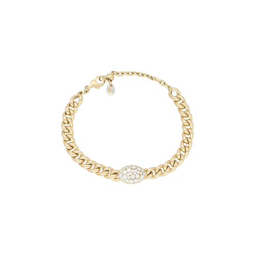 Accedi alla scheda di Bartorelli Italian Jewels BRACCIALE IN MAGLIA MORBIDA ORO ROSA CON PAV&Eacute; DI DIAMANTI - 73819190