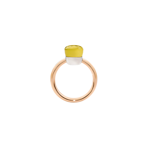 Accedi alla scheda di Pomellato ANELLO NUDO - ANELLO NUDO PETIT IN ORO ROSA CON CASTONE IN ORO BIANCO E QUARZO LEMON SFACCETTATO - A.B403/O6/QL - PAB4030O6000000QL