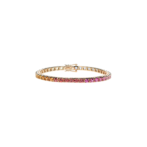 Accedi alla scheda di Bartorelli Italian Jewels BRACCIALE TENNIS RAINBOW IN ORO ROSA CON ZAFFIRI MULTICOLOR - AB0280/RB 