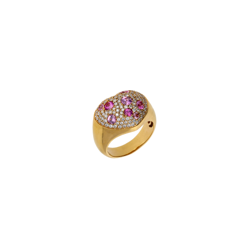 Accedi alla scheda di Bartorelli Italian Jewels ANELLO CUORE IN ORO ROSA CON PAV&Egrave; DI DIAMANTI E ZAFFIRI ROSA - VR22698DSPP
