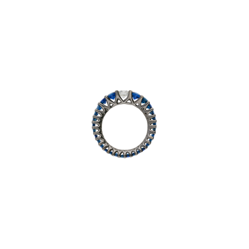 Accedi alla scheda di Bartorelli Italian Jewels ANELLO VERETTA GIRO INTERO IN ORO NERO CON ZAFFIRI BLU E DIAMANTE SOLITARIO - VR21696SBDBW