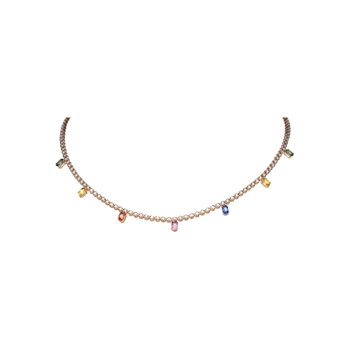 Accedi al prodotto correlato Bartorelli Italian Jewels GIROCOLLO TENNIS IN ORO ROSA CON DIAMANTI E  ZAFFIRI MULTICOLOR - AN2821/MCS