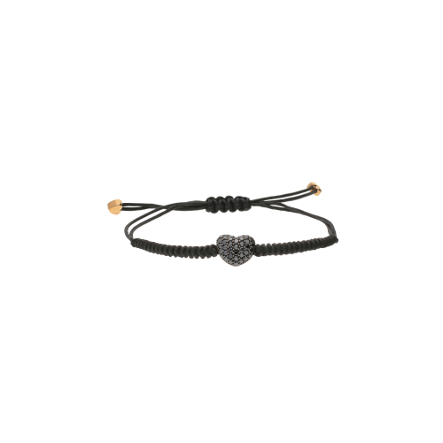 Accedi alla scheda di Bartorelli Italian Jewels BRACCIALE CON CUORE IN ORO ROSA IN PAV&Egrave; DI DIAMANTI BROWN E CORDINO NERO - VB22510DKP