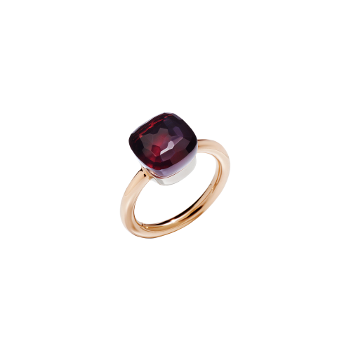 Accedi alla scheda di Pomellato ANELLO NUDO - ANELLO NUDO CLASSIC IN ORO ROSA CON CASTONE IN ORO BIANCO E GRANATO SFACCETTATO - A.A110/OG1/O6 - PAA1100O6000000OG