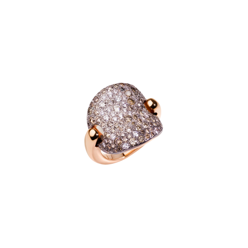 Accedi al prodotto correlato Pomellato ANELLO SABBIA - ANELLO IN ORO ROSA RODIATO E BRUNITO, DIAMANTI BROWN E BIANCHI CT 2.3 - A.B607BO7/BR - PAB6070O7000DBX00