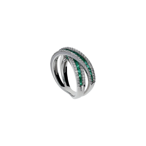 Accedi alla scheda di Bartorelli Italian Jewels Anello in oro bianco 18 carati,diamanti bianchi e tsavoriti - MR5499DTSW