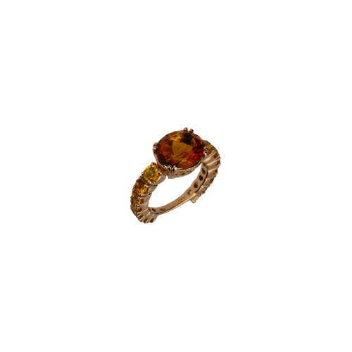 Accedi alla scheda di Bartorelli Italian Jewels Anello in oro rosa e Topazio Madera -  possibilit&agrave; di messa a misura - A12018MADCI