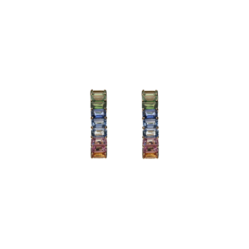 Accedi alla scheda di Bartorelli Italian Jewels ORECCHINI A CERCHIO IN ORO ROSA E ZAFFIRI MULTICOLOR - KE1211/MS