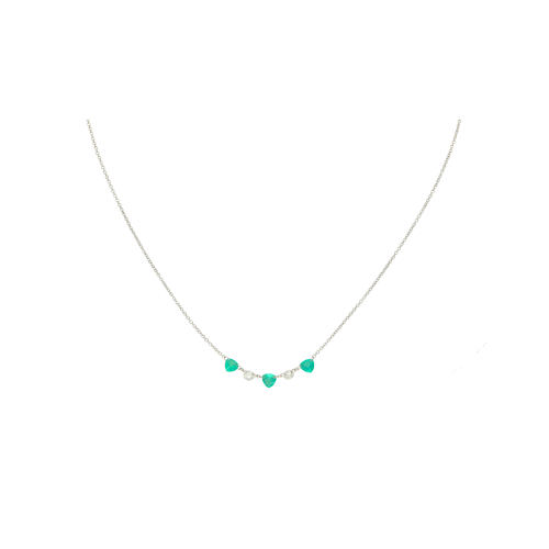 Accedi alla scheda di Bartorelli Italian Jewels COLLANA IN ORO BIANCO CON CUORI SMERALDO E DIAMANTI - C069/16/2-C4S