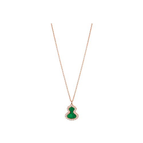 Accedi alla scheda di Qeelin COLLANA PETITE WULU IN ORO ROSA CON DIAMANTI E GIADA -WU-NL0006C-RGDGJE - WUNPT6DRGJE