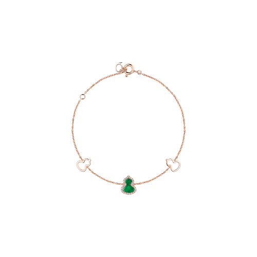 Accedi alla scheda di Qeelin BRACCIALE PETITE WULU IN ORO ROSA CON DIAMANTI E GIADA - WU-BR0001C-RGDGJE - WUBPT1BRGJE