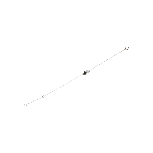 Accedi alla scheda di Bartorelli Italian Jewels BRACCIALE DUE CUORI IN ORO BIANCO CON PAV&Eacute; DI DIAMANTI BIANCHI E DIAMANTI NERI - 04339743