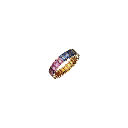 Accedi alla scheda di Bartorelli Italian Jewels ANELLO VERETTA RAINBOW IN ORO ROSA CON ZAFFIRI MULTICOLOR - AR2418/MCS
