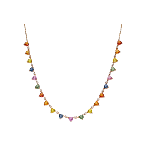 Accedi alla scheda di Bartorelli Italian Jewels COLLANA RAINBOW IN ORO ROSA CON DIAMANTI E ZAFFIRI MULTICOLOR - KN1026/MS