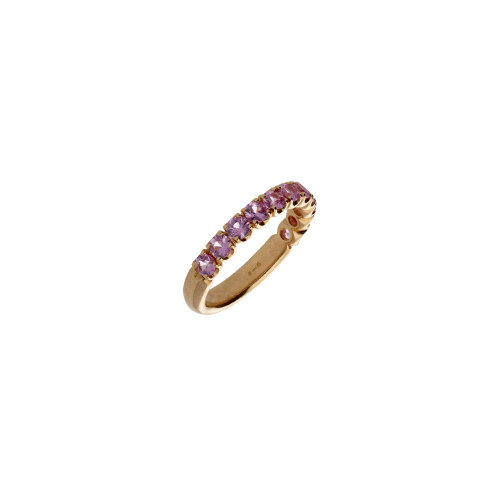 Accedi alla scheda di Bartorelli Italian Jewels ANELLO VERETTA A MEZZO GIRO IN ORO ROSA E ZAFFIRI ROSA - FA1116R009
