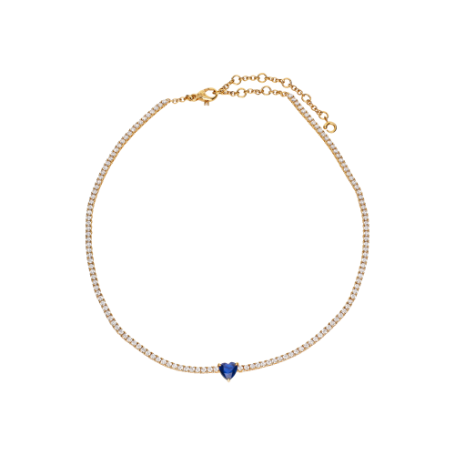 Accedi alla scheda di Bartorelli Italian Jewels COLLANA GIROCOLLO TENNISIN ORO ROSA, DIAMANTI E ZAFFIRO BLU CUORE - 171-2488