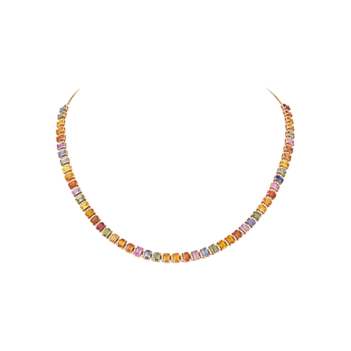 Accedi alla scheda di Bartorelli Italian Jewels COLLANA GIROCOLLO TENNIS RAINBOW IN ORO ROSA CON DIAMANTI E ZAFFIRI MULTICOLOR - KN1003/MS