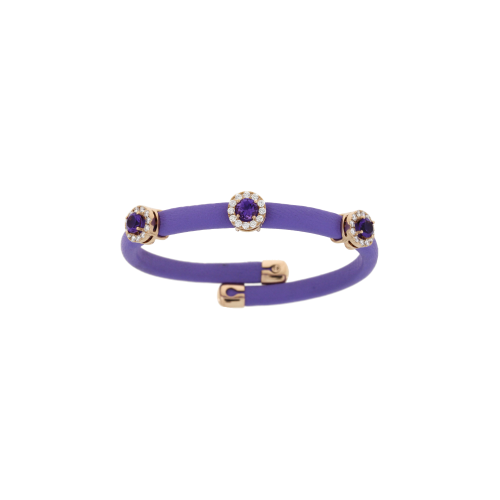 Accedi alla scheda di Bartorelli Italian Jewels BRACCIALE IN PELLE CON ELEMENTI IN ORO ROSA, DIAMANTI E AMETISTE - 1PU0032125/9