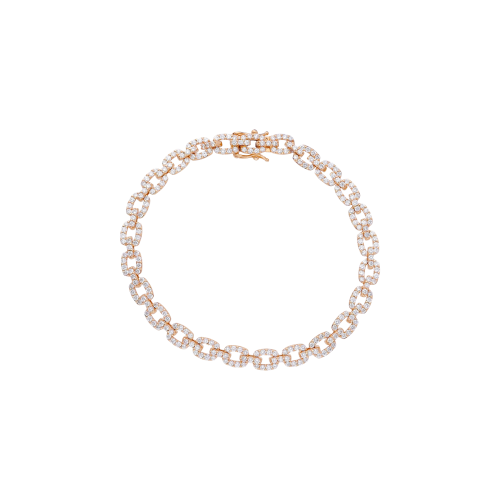 Accedi alla scheda di Bartorelli Italian Jewels BRACCIALE A MAGLIA IN ORO ROSA E DIAMANTI BIANCHI - VB28529DPS