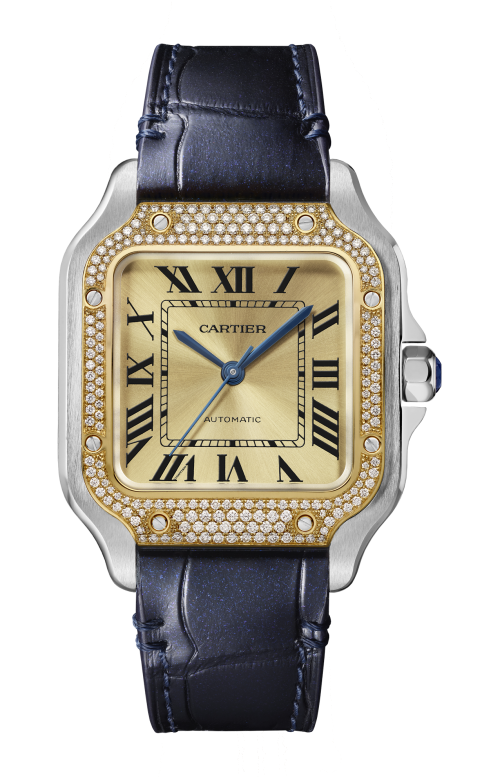 Accedi alla scheda di Cartier SANTOS DE CARTIER, MODELLO MEDIO, ACCIAIO, ORO GIALLO, DIAMANTI, AUTOMATICO - W3SA0007