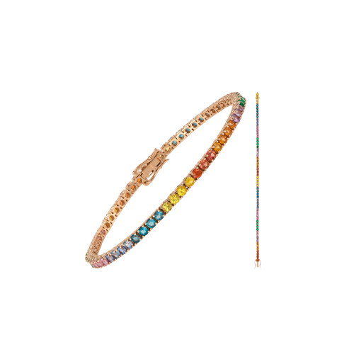 Accedi alla scheda di Bartorelli Italian Jewels BRACCIALE TENNIS IN ORO ROSA CON ZAFFIRI MULTICOLOR - AB2086/MCS