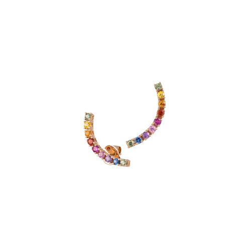 Accedi alla scheda di Bartorelli Italian Jewels ORECCHINI RAINBOW IN ORO ROSA CON ZAFFIRI MULTICOLOR - AE2644/MCS