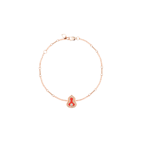 Accedi alla scheda di Qeelin BRACCIALE WULU IN ORO ROSA CON DIAMANTI EAGATA ROSSA - WU-040-LGBL-RGDRA - WLB40AKRGRA