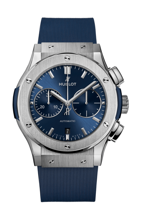 Accedi al prodotto correlato Hublot CLASSIC FUSION CHRONOGRAPH TITANIUM BLUE 45 MM - 521.NX.7170.RX