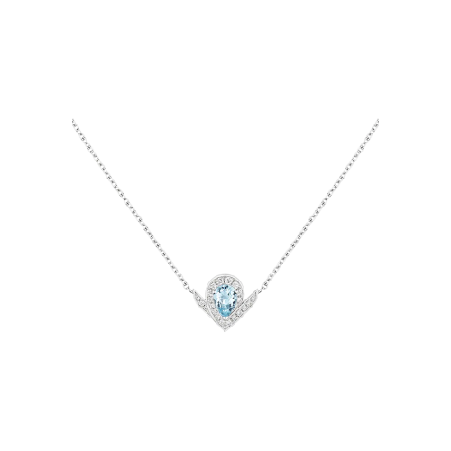 Accedi alla scheda di Chaumet CHAUMET - COLLANA JOS&Eacute;PHINE AIGRETTE IN ORO BIANCO CON DIAMANTI ED ACQUAMARINE - 085144 - 085144