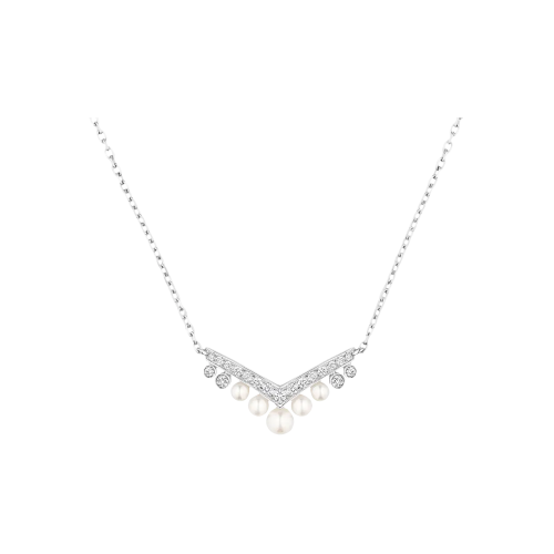 Accedi alla scheda di Chaumet CHAUMET - COLLANA JOS&Eacute;PHINE AIGRETTE IN ORO BIANCO CON DIAMANTI E PERLE - 084966 - 084966