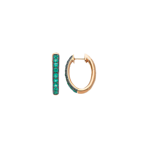 Accedi alla scheda di Bartorelli Italian Jewels ORECCHINI CERCHIO OVALE IN ORO ROSA E SMERALDI - VE28786EMPS