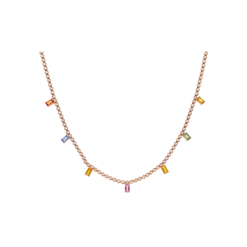 Accedi alla scheda di Bartorelli Italian Jewels GIROCOLLO TENNIS IN ORO ROSA ZAFFIRI MULTICOLOR E DIAMANTI BIANCHI - AN2160/MCS