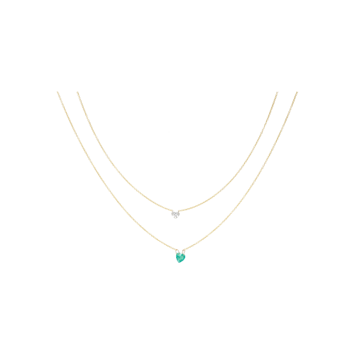 Accedi alla scheda di Bartorelli Italian Jewels COLLANA A DUE FILI IN ORO GIALLO CON DIAMANTE CUORE E SMERALDO CUORE - C069/20/5