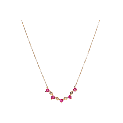 Accedi alla scheda di Bartorelli Italian Jewels GIROCOLLO IN ORO ROSA CON ZAFFIRI ROSA E  DIAMANTI - C069/4-ZR