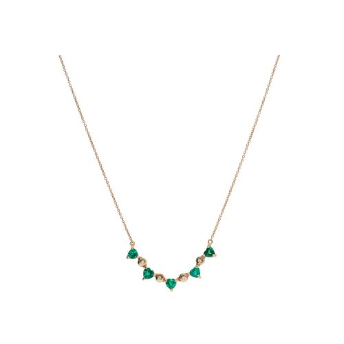 Accedi alla scheda di Bartorelli Italian Jewels COLLANA IN ORO ROSA CON CUORI IN SMERALDO E  DIAMANTI - C069/4-SM