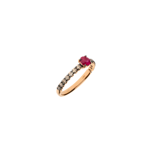 Accedi al prodotto correlato Bartorelli Italian Jewels ANELLO IN ORO ROSA CON RUBINO E DIAMANTI BROWN - FA1141R007002N