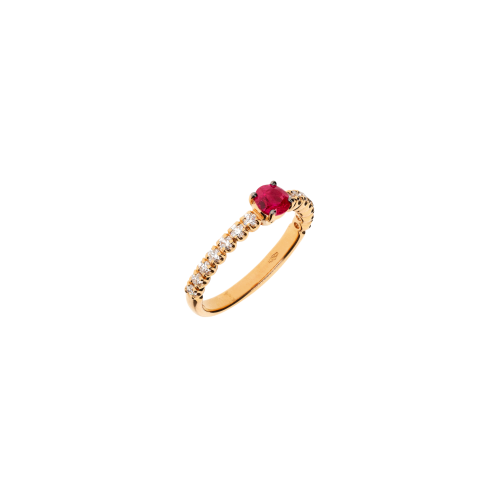 Accedi alla scheda di Bartorelli Italian Jewels ANELLO IN ORO ROSA CON RUBINO E  DIAMANTI - FA1141R007001