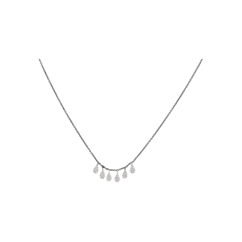 Accedi alla scheda di Bartorelli Italian Jewels GIROCOLLO IN ORO BRUNITO CON PENDENTI PAVE' DI DIAMANTI - C054/7/1-C4