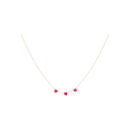 Accedi alla scheda di Bartorelli Italian Jewels GIROCOLLO IN ORO ROSA CON CUORI DIAMANTI E RUBINI - C069/16/3-C4R