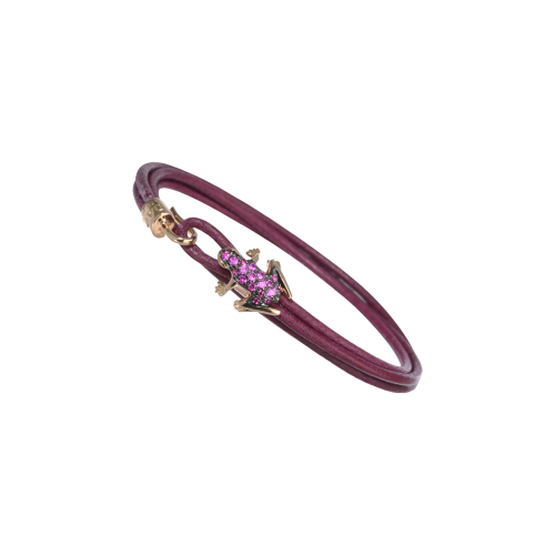 Accedi alla scheda di Dada Arrigoni BRACCIALE HAPPY FROG IN PELLE BORDEAUX, ORO ROSA E RUBINI - DHF12BRRNRUXX - DHF12BRRNRUXX