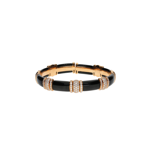Accedi alla scheda di Bartorelli Italian Jewels BRACCIALE RIGIDO IN ORO ROSA CON DIAMANTI E ONICE - PU4709B