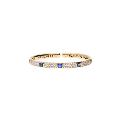 Accedi alla scheda di Bartorelli Italian Jewels BRACCIALE RIGIDO IN ORO ROSA CON PAV&Eacute; DI DIAMANTI E ZAFFIRI BLU - 000-4498NS-ZB