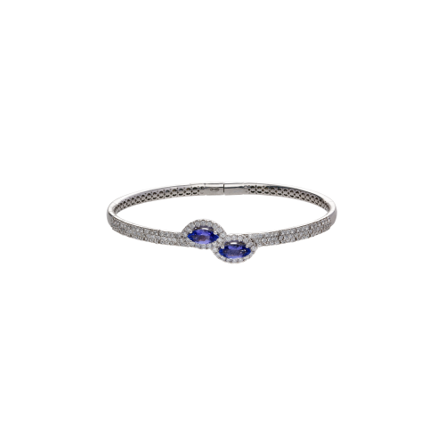 Accedi alla scheda di Bartorelli Italian Jewels BRACCIALE RIGIDO IN ORO BIANCO CON TANZANITE E PAV&Eacute; DI DIAMANTI - 1PU1482088/5