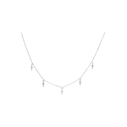 Accedi alla scheda di Bartorelli Italian Jewels COLLANA IN ORO BIANCO CON CROCI PENDENTI IN PAV&Eacute; DI DIAMANTI - C054/2-OB